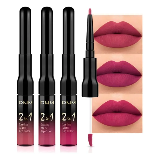 Vista 44 de evpct Juego de 3 lápices labiales líquidos y delineadores de labios para mujeres, 24 horas de larga duración, 24 horas, lápiz labial mate de larga