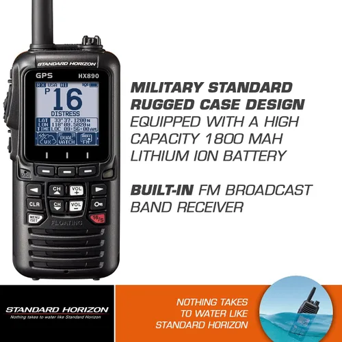 Vista 2 de STANDARD HORIZON HX890BK VHF-HH, 6 vatios, con GPS y FM RCVR
