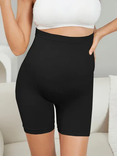 Vista 3 de WDIRARA Pantalones cortos de maternidad para mujer sobre el vientre sin costuras Yoga Lounge