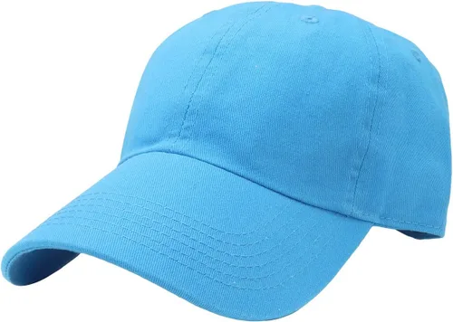 Vista 35 de Gorra de béisbol clásica Falari, sombrero de papá 100% algodón suave, talla ajustable Aguamarina