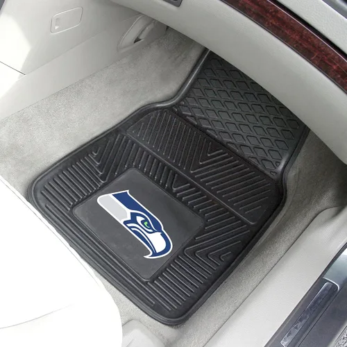 Vista 2 de Estera de vinilo para auto de los Seattle Seahawks de Fanmats NFL., Juego de 2 alfombrillas para coche de vinilo, Seattle Seahawks