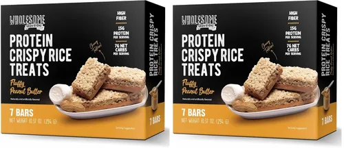 Vista 14 de Barritas de Arroz Crujiente de Proteína, 15g de Proteína, 3g-7g de Carbohidratos Netos, Bajo en Carbohidratos, Esponjoso, Suave, Gomoso, Sin Gluten