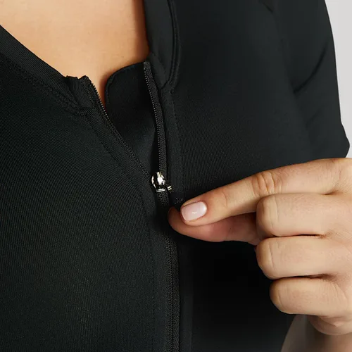 Vista 5 de Tommie Copper Camisa de compresión de manga corta con cuello en V para mujer con cremallera frontal Corrector de postura Soporte de espalda