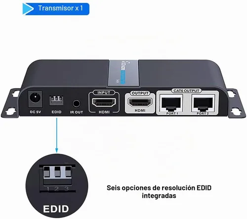 Vista 3 de MYPIN Extensor HDMI 1080P@60HZ 1x2 dispositivo divisor sobre cable CAT6/6A