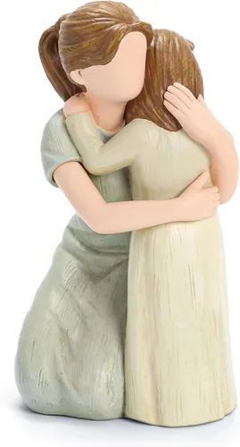 Vista 2 de Hensonever Figura de Madre e Hija Esculpida y Pintada a Mano, Figura Esculpida y Pintada a Mano "Amo a Mi Hija" Regalo para el Día de la Madre