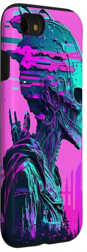 Vista 33 de iPhone 14 Pro Max Cool Retro Alien Sunset Tropical Trippy Vaporwave Sky Art Case