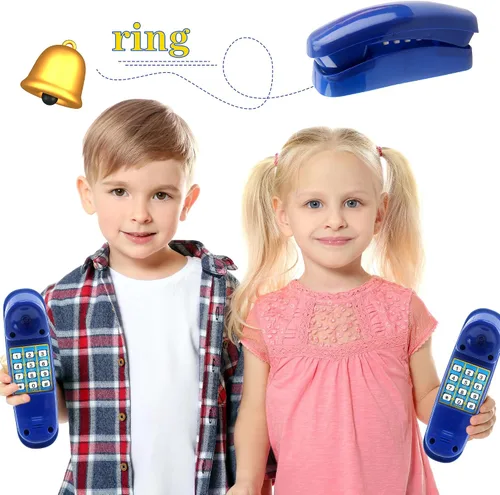 Vista 6 de Swingset - Juguetes para teléfono con llave numérica para niños, patio de recreo, casa del árbol, accesorios de gimnasio de la selva (azul)