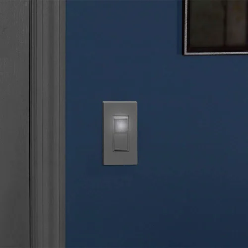 Vista 5 de Leviton Interruptor de Luz de Pared LED Iluminado Decora de 15 Amperios de Un Solo Polo, L5611-2W, Blanco