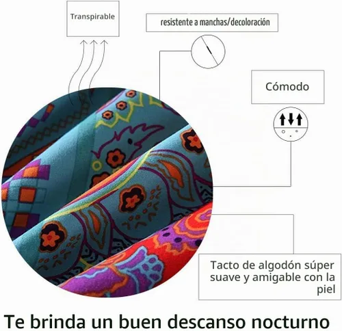 Vista 3 de Omelas - Juego de funda de edredón de estilo bohemio
