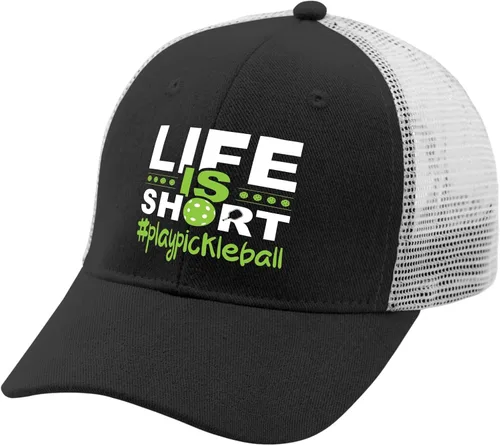 Vista 2 de devor Dad Hat Life is Short Play Pickleball Baseball Cap for Women Funny Denim Hat Adjustable