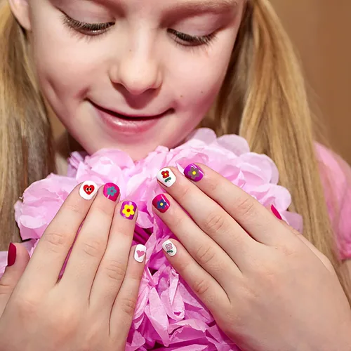 Vista 7 de 16 hojas de calcomanías de uñas para niños, lindas calcomanías autoadhesivas para niñas y mujeres, diseños 3D, accesorios de manicura