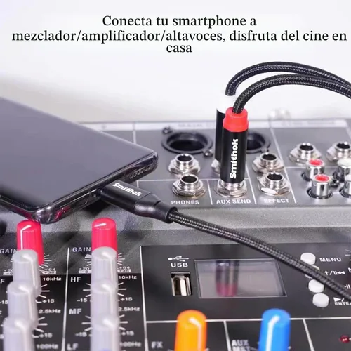 Vista 3 de Smithok Cable divisor estéreo USB C a doble de 0.250 in y 1/4 pulgadas, USB tipo C a cable de audio TS dual de 0.250 in 1/4 pulgadas para iPhone
