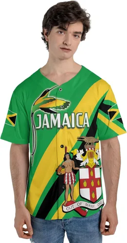Vista 5 de Camiseta de béisbol de Jamaica con nombre personalizado, camiseta jamaicana personalizada, uniforme de orgullo de Jamaica, unisex, S-5XL