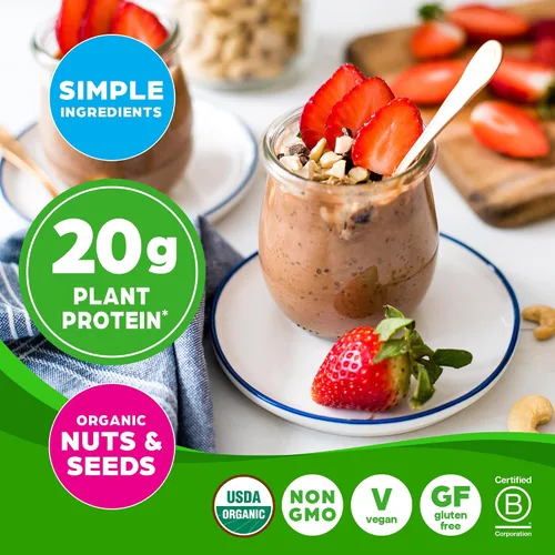 Vista 4 de Orgain Proteína simple vegetal orgánica en polvo, 1.25 libras Plant based protein made with less ingredients, no artificial sweeteners, gluten
