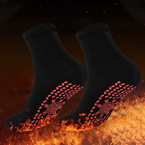 Vista 3 de Calcetines autocalentables unisex para invierno, cómodos calcetines de masaje elásticos y duraderos, calcetines de algodón duraderos y cálidos a
