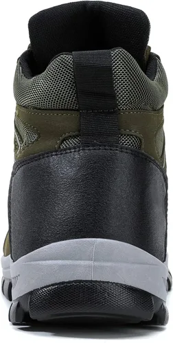 Vista 7 de Botas de senderismo para hombre, tenis de caña alta, de tobillo medio, senderismo, montañismo, botas para exteriores, zapatos altos
