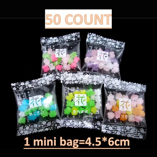 Vista 2 de MARUTA Candy Konpeito, Hanatsume, caramelo de azúcar japonés, 0.2oz 50count