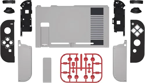 Vista 2 de eXtremeRate - Placa trasera para Nintendo Switch Console, NS Joycon con carcasa de mando de mano con botones de juego completo, carcasa de repuesto