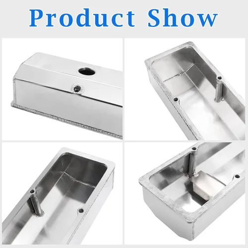 Vista 4 de Cubiertas altas de aluminio anodizado transparente para válvulas de 1/4" riel compatible con SBC Che-vy 283 305 327 350 383 400