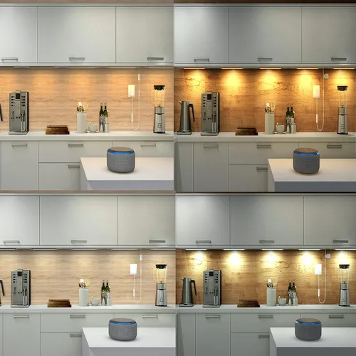 Vista 2 de Luces Inteligentes para Debajo del Gabinete que Funcionan con Alexa, Google, Siri, Luz LED para Iluminación de Mostrador de Estante de Cocina