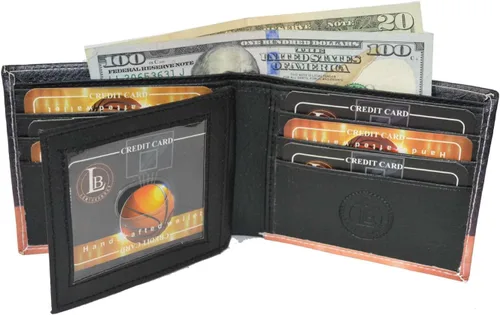Vista 5 de Leatherboss - Aro de baloncesto impreso para piso de madera dura, plegable, para tarjetas de crédito, con caja de regalo, multicolor, Multicolorido