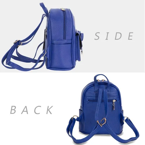 Vista 2 de Bonita mochila de piel con lazo para mujer