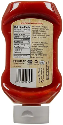 Vista 2 de WOODSTOCK FARMS - Ketchup de tomate orgánico, 20 onzas