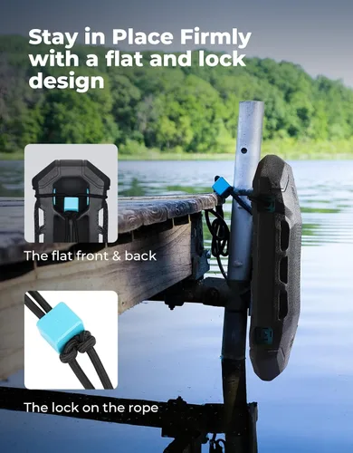 Vista 4 de KEMIMOTO Guardabarros para botes, parachoques para atraque con cuerda, parachoques mejorados para botes, guardabarros para atraque para pontón, bote