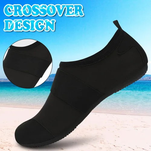 Vista 4 de VIFUUR Zapatos de agua para mujer y hombre, calcetines de agua descalzos para yoga, interiores y exteriores, playa, natación, surf, ejercicio