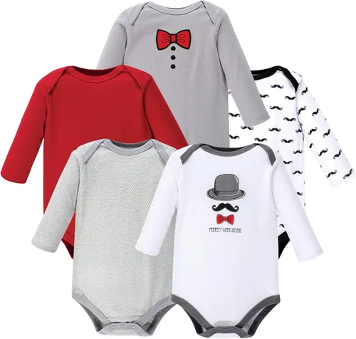 Vista 128 de Hudson Baby baby-boys Cotton Long-sleeve Bodysuits 5-pack