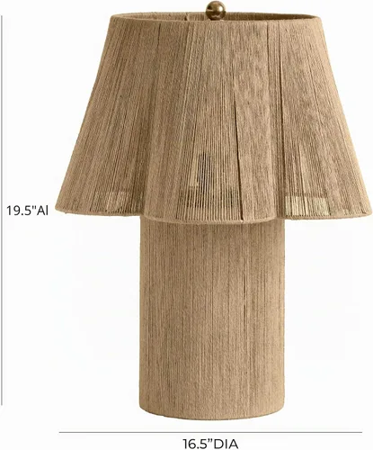 Vista 6 de Tov Furniture Corrine - Lámpara de mesa de yute natural