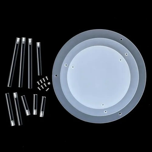 Vista 7 de 3 soportes acrílicos para tartas, soporte redondo reutilizable para cupcakes de postre, pastel, pizza, soporte de exhibición, plato de servir