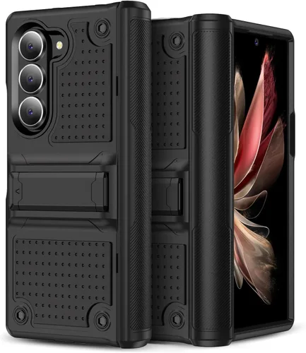 Vista 36 de Jeylly Funda para Samsung Z Flip 3, Z Flip 4, de grado militar, a prueba de golpes, con soporte estable, protección de bisagra, cubierta resistente