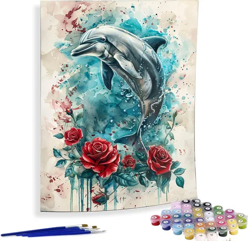 Vista 7 de Diymood Pintura por números para adultos, gatos, pintura al óleo, pintura acrílica abstracta por números, kits para adultos principiantes