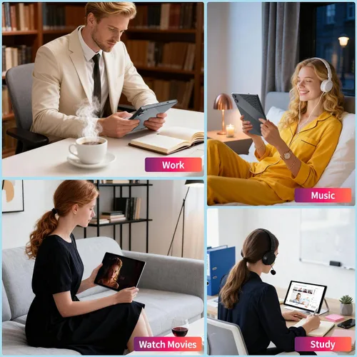Vista 7 de Tablet Android 15 de 10 pulgadas, 8 GB de RAM, 32 GB de almacenamiento, pantalla IPS HD de 1280 x 800, certificado GMS, batería de 6000 mAh, tipo C