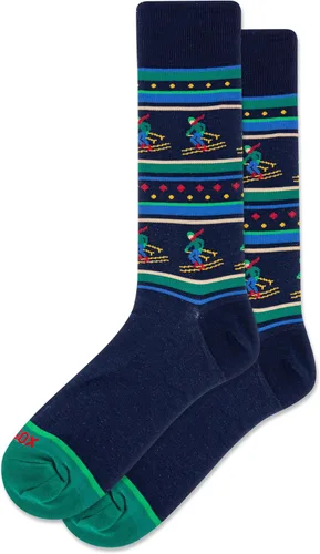 Vista 3 de Hot Sox Calcetines deportivos y atléticos divertidos para hombre, paquete de 1 par, regalos de moda novedosos y divertidos Por encima del par
