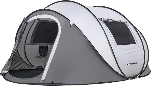 Vista 23 de EchoSmile Tienda de campaña desplegable para 2/4/6 personas, fácil instalación, cúpula resistente al agua, portátil con bolsa de transporte Negro