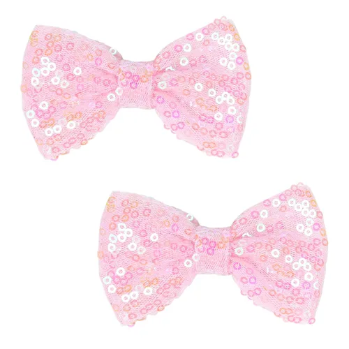 Vista 10 de Love Fairy - Horquilla de lazo con purpurina de 3 pulgadas, clip de lentejuelas brillantes para niñas, adolescentes y mujeres (negro)