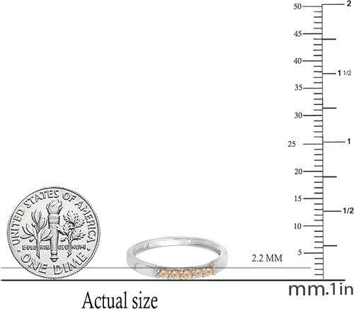 Vista 97 de Dazzlingrock Collection Anillo de boda redondo de 5 piedras preciosas o diamantes para mujer en oro macizo de 10 K/14 K/18 K