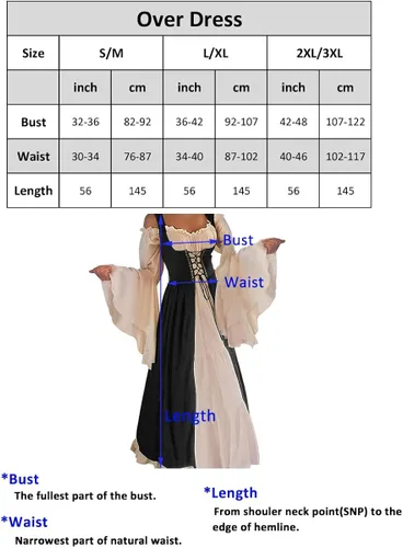 Vista 5 de Abaowedding Disfraz medieval renacentista para mujer