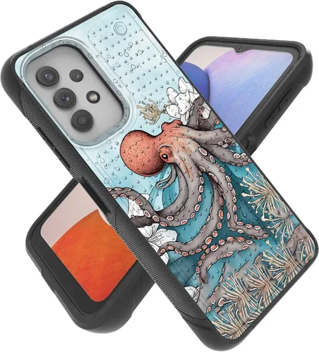 Vista 29 de Funda para Samsung A32 5G, Galalxy A32 5G, resistente a prueba de golpes, policarbonato duro + funda protectora de silicona suave TPU flexible