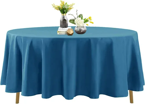 Vista 19 de Mantel de poliéster lavable de 132 pulgadas, resistente a las manchas y a las arrugas, mantel decorativo para mesa de comedor, fiestas de bufé