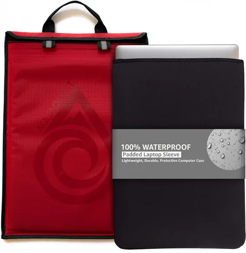 Vista 10 de Aqua Quest Storm - Funda protectora para laptop, 100% impermeable, ligera, duradera, acolchada, bolsa protectora para computadora, 11 pulgadas, Negro