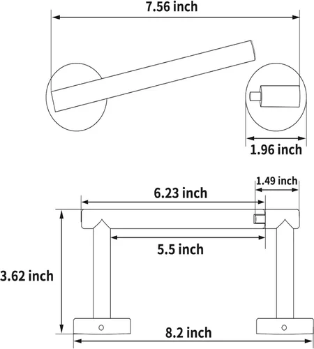 Vista 5 de Soporte de papel higiénico dorado cepillado para baño, soporte de rollo de papel higiénico giratorio de doble poste, soporte de TP desmontable
