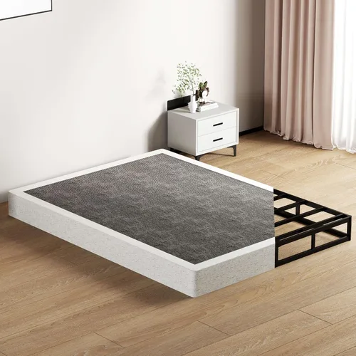 Vista 10 de SHOANED Resortes de caja de tamaño individual de 3 pulgadas - Base de colchón de perfil bajo sin ruido, base de cama de metal resistente con funda