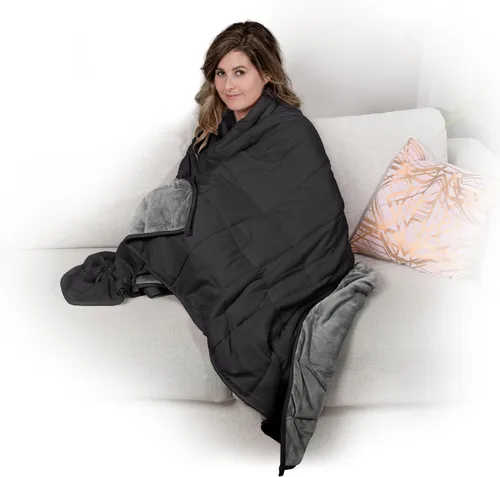 Vista 7 de Ella Jayne - Manta con peso reversible de la colección Luxury para adultos, Queen, King, tamaño individual, color negro pesado, 12 libras