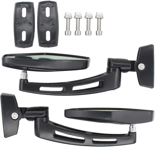 Vista 3 de NewYall Par negro Racing espejo retrovisor doble ajuste Sport Bike espejo lateral para Kawasaki para Suzuki para Honda CBR 250 600 929 954 1000 GSXR