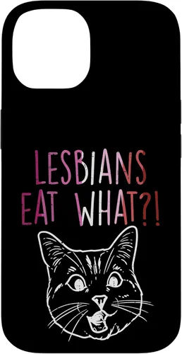 Vista 4 de Lesbians Eat What Sorprised Cat Funny LGBT Gay Pride - Carcasa para iPhone 16