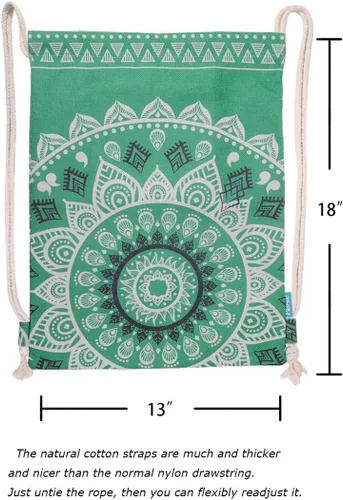 Vista 4 de Miomao Mochila con cordón estilo mandala, bolsa de lona para deportes de playa