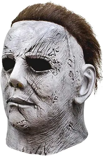 Vista 2 de Máscaras de Michael Myers 2022 para Halloween disfraz de cosplay de terror accesorios de látex color gris